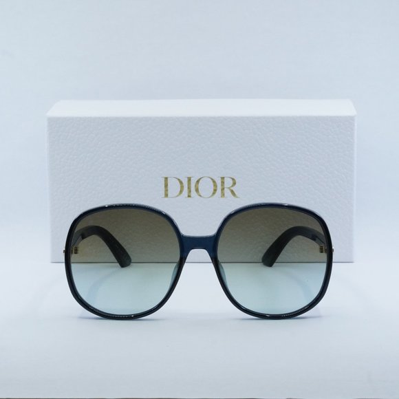 Dior DDOLL R1U 30C6 Round Sunglasses - Translucent Blue/Khaki Gradient - Picture 2 of 11